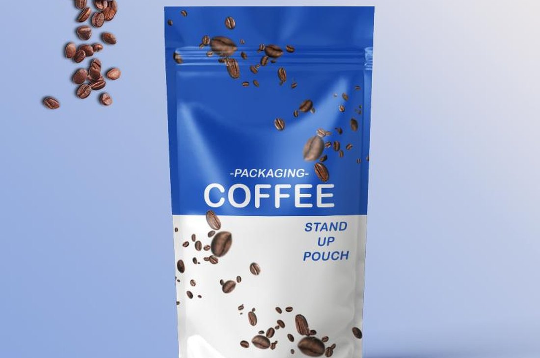 Stand-up coffee pouch with degassing valve